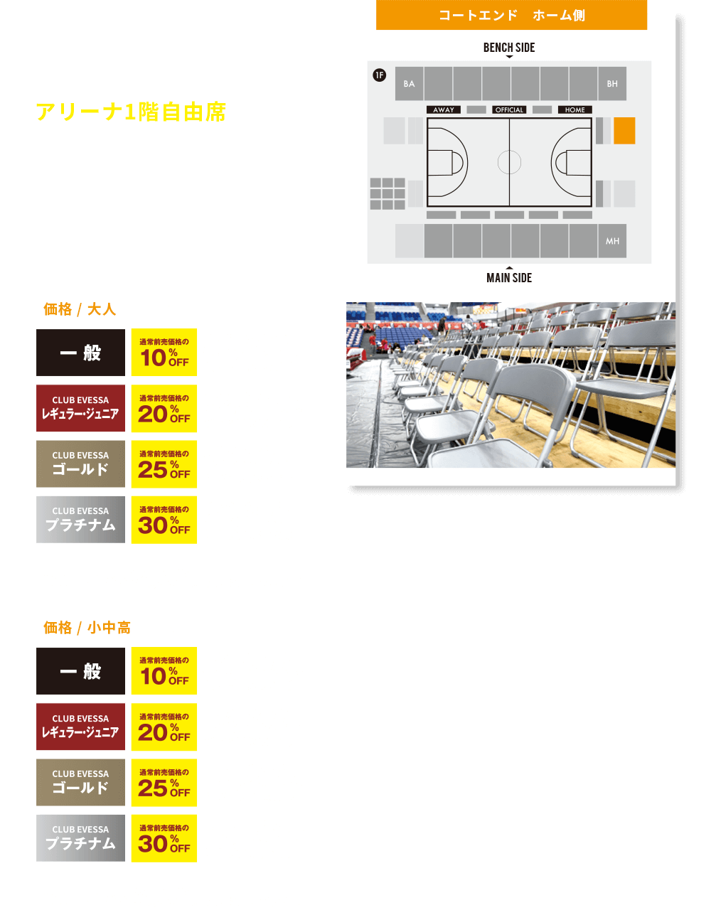 アリーナ1階自由席