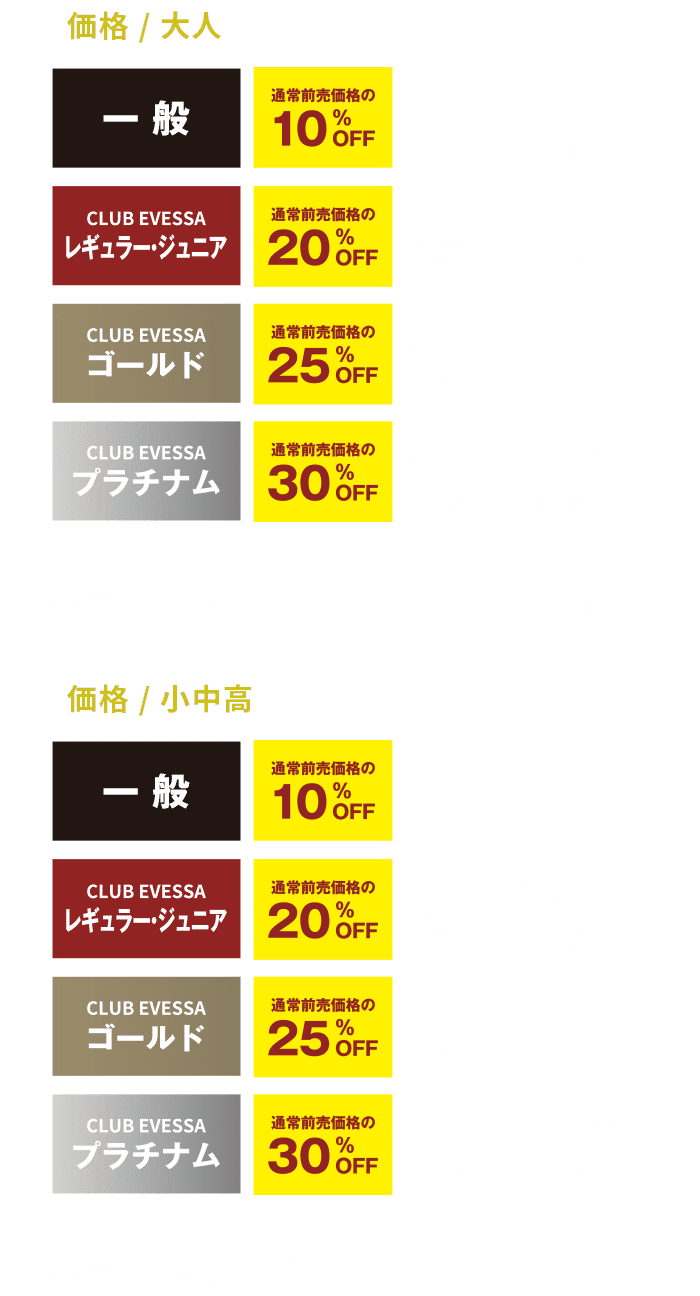 アリーナ1階指定席（MH/BH/BA）