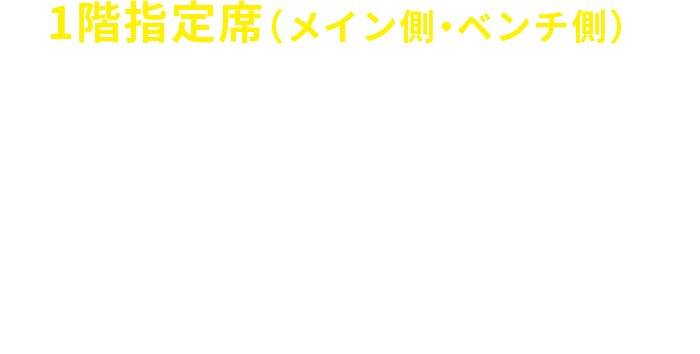 アリーナ1階指定席（メイン側・ベンチ側）